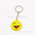 Yiwu Manre wholesale PVC/ rubber custom design key ring funny face 2d keychain